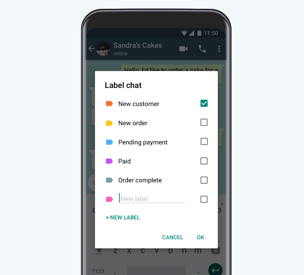 WhatsApp Business Chat Labels