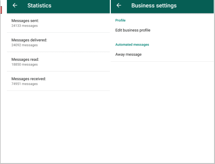 WhatsApp Business analytics and statistics