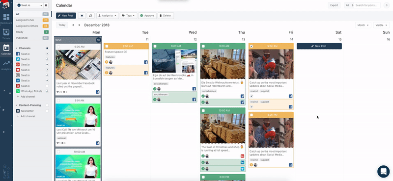 Improved approval process for posts in the content calendar