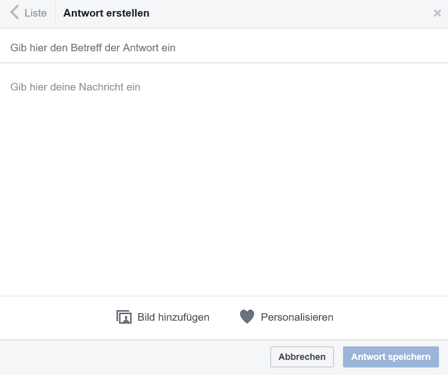 In Facebook gibt es eine einfache Möglichkeit, Schnellantworten zu erstellen