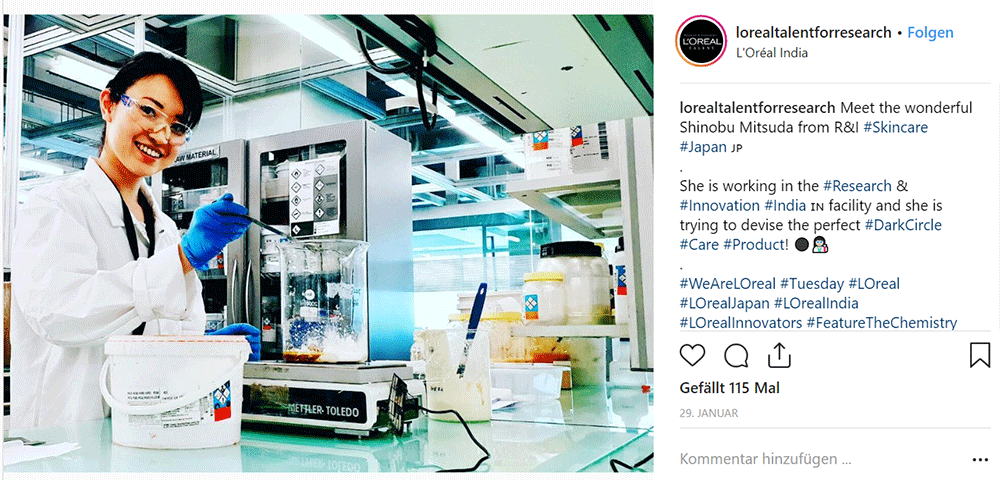 Employer Branding LOreal Research Instagram