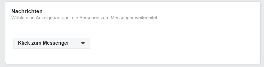 Klick zum Messenger Facebook Ads