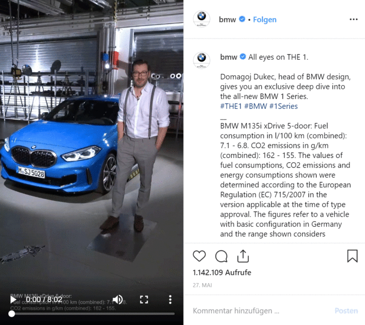 IGTV Best Practice Product BMW