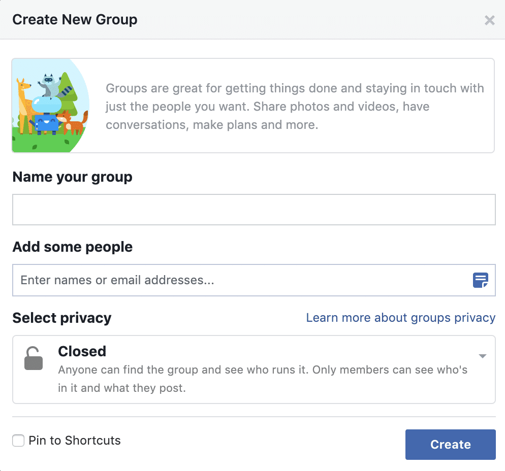 Facebook Groups Create Group