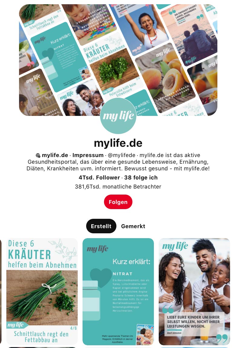 mylife.de Pinterest