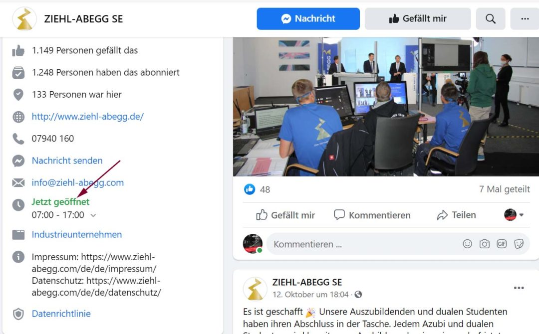 Community Management Öffnungszeiten