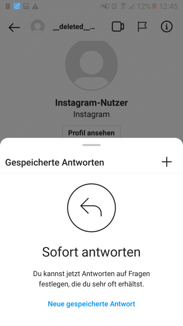 Instagram Direct Messages Community Management: Gespeicherte Antwort