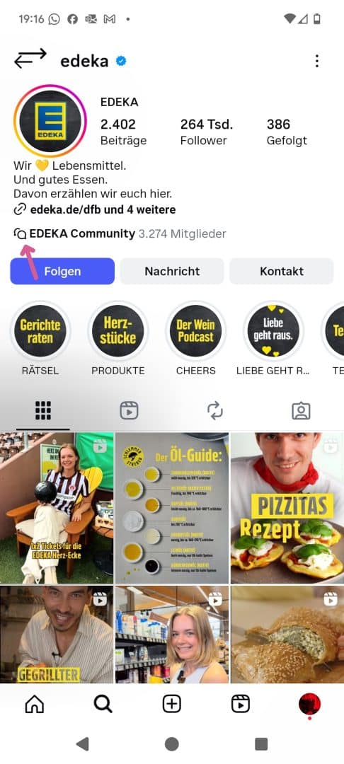 Edeka Instagram Profil