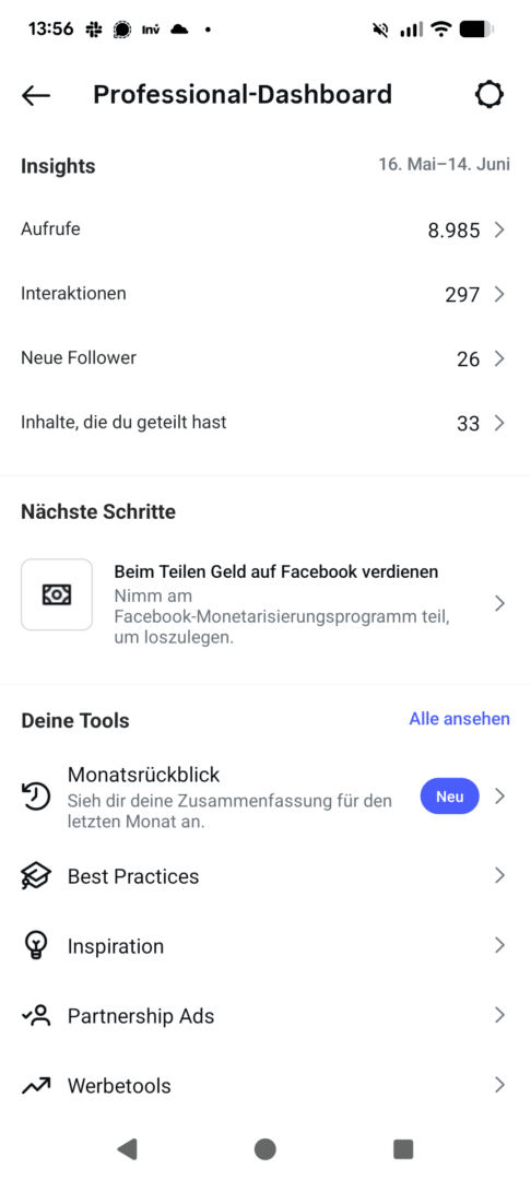 Instagram Analytics mit Instagram Insights: Der komplette Guide für 2026 Screenshot 20260615 135614