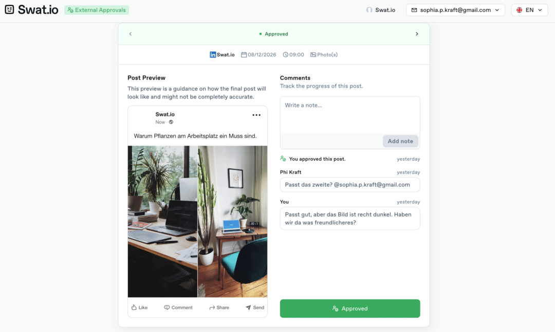 External sign-off without a login: External Approvals approval portal changelog EN