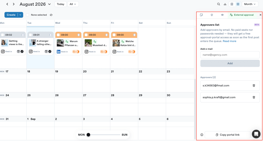 External sign-off without a login: External Approvals email list en