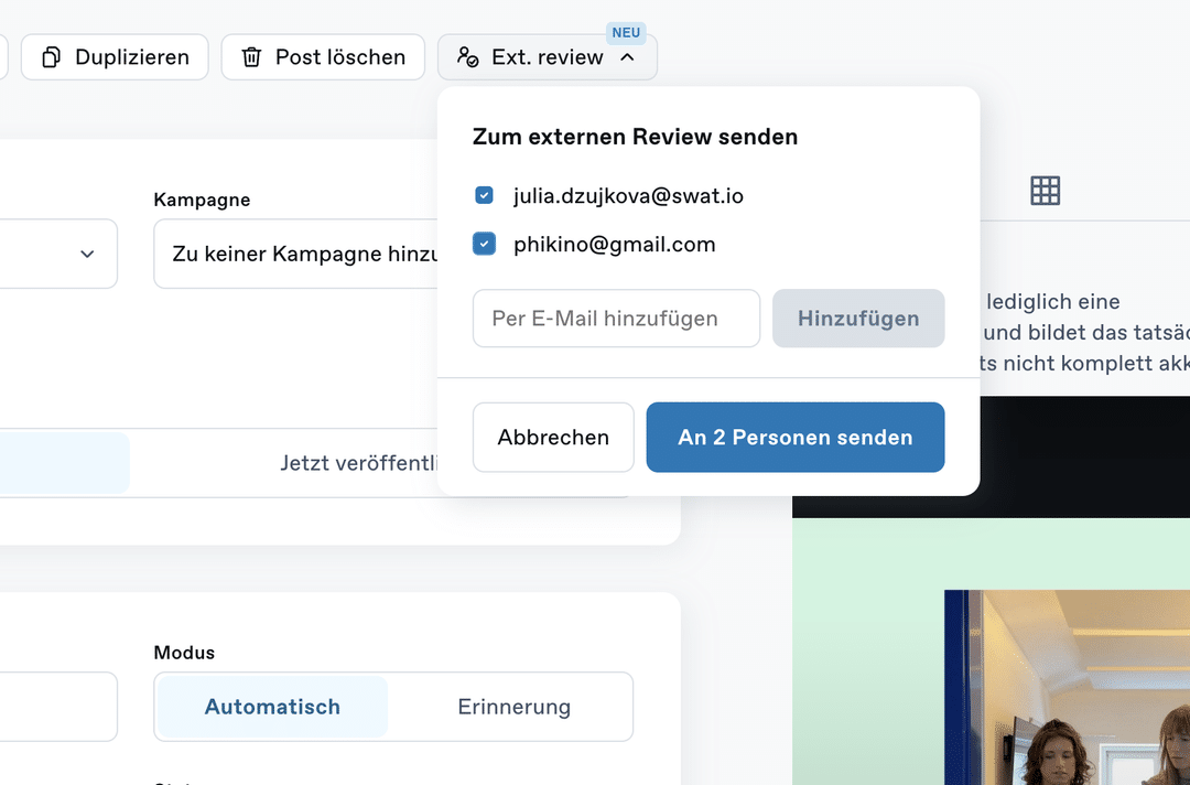 Externe Freigaben 2.0: Noch mehr Steuerung ext appr choice DE